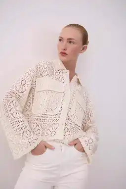 Wehkamp VILA jasje crochet ecru aanbieding