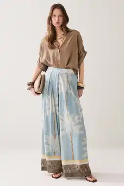 Wehkamp Summum wide leg highwaist broek lichtblauw aanbieding