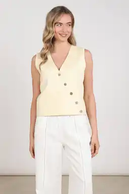 Wehkamp NUKUS regular gilet lichtgeel aanbieding