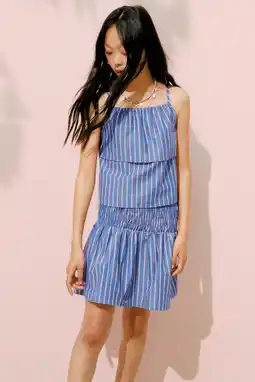 Wehkamp Mango Kids gestreepte mouwloze top - blauw aanbieding