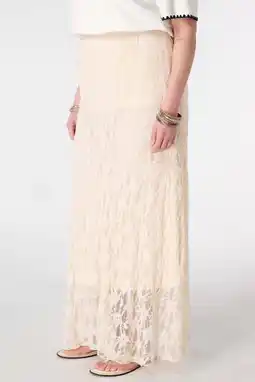 Wehkamp MS Mode kanten midi rok ecru aanbieding