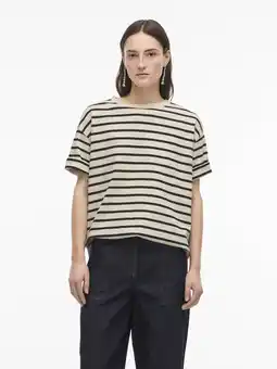 Wehkamp ROUGE EDIT gestreepte T-shirt bruin aanbieding