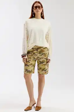 Wehkamp HARPER & YVE denim regularwaist camouflage short groen aanbieding