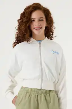 Wehkamp Garcia sweatvest met backprint wit aanbieding