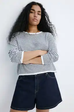 Wehkamp Mango gebreide trui met krijtstreep - blauw aanbieding
