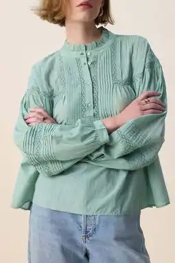 Wehkamp Sissy-Boy blousetop lichtgroen broderie aanbieding
