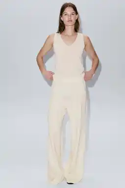 Wehkamp Mango straight leg broek met linnen - ecru aanbieding