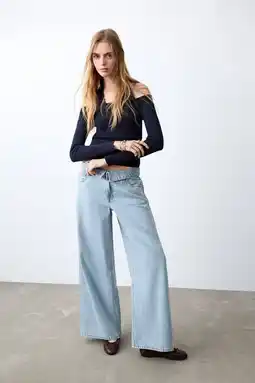 Wehkamp MANGO TEEN lowwaist wide leg jeans light blue denim aanbieding