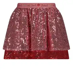 Wehkamp Jubel rok Salsa Sunset met pailletten roze/bordeaux aanbieding