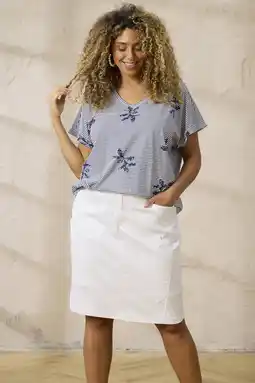 Wehkamp Zhenzi gebloemd T-shirt donkerblauw aanbieding