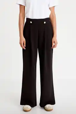 Wehkamp Cache Cache wide leg highwaist broek zwart aanbieding