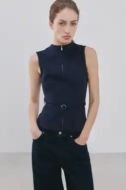 Wehkamp Mango mouwloze top donkerblauw aanbieding