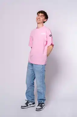 Wehkamp No Way Monday X Job Dutchtuber T-shirt met backprint roze aanbieding