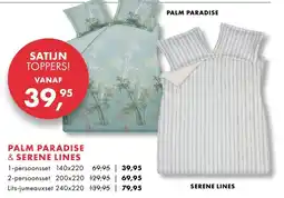 Nijhof Satijn toppers palm paradise & serene lines aanbieding