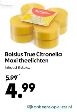 AllesZ Bolsius True Citronella Maxi theelichten aanbieding