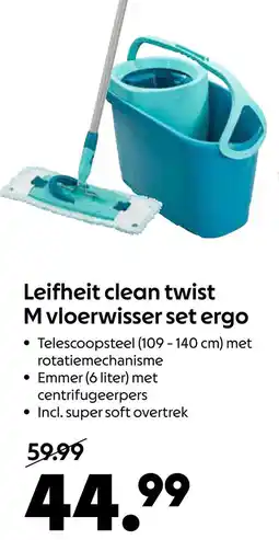 AllesZ Leifheit clean twist M vloerwisser set ergo aanbieding