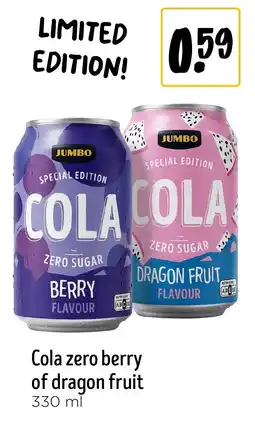 Jumbo Cola zero berry of dragon fruit aanbieding