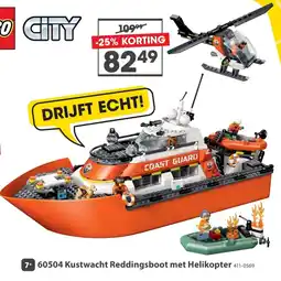 Top1Toys LEGO CITY 60504 Kustwacht Reddingsboot met Helikopter aanbieding