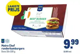 Makro Metro Chef runderhamburgers aanbieding