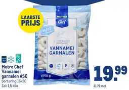 Makro Metro Chef Vannamei garnalen ASC aanbieding