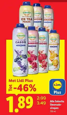Lidl Alle Solevita limonade-siropen aanbieding