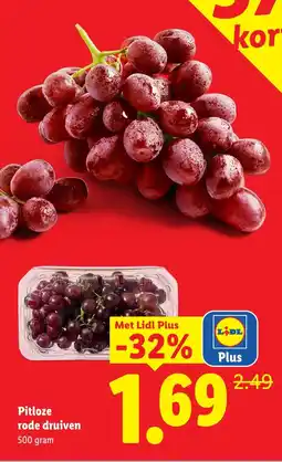Lidl Pitloze rode druiven aanbieding