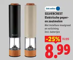 Lidl Silvercrest Elektrische peper-en zoutmolen aanbieding