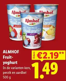 Lidl Almhof Fruit-yoghurt aanbieding