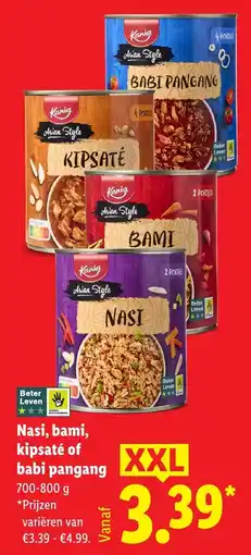 Lidl Kania Nasi, Bami, Kipsaté of Babi Pangang aanbieding