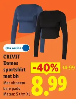 Lidl Crivit Dames sportshirt met bh aanbieding
