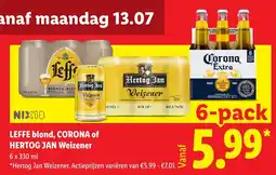 Lidl Leffe Blond, Corona of Hertog Jan Weizener aanbieding