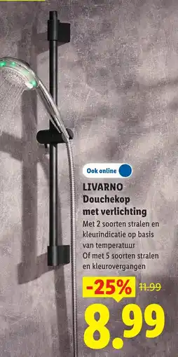 Lidl Livarno Douchekop met verlichting aanbieding