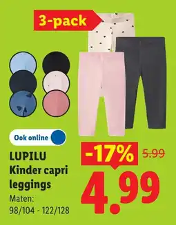 Lidl Lupilu Kinder capri leggings aanbieding