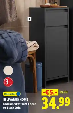 Lidl LIVARNO HOME Badkamerkast met 1 deur en 1 lade Oslo aanbieding