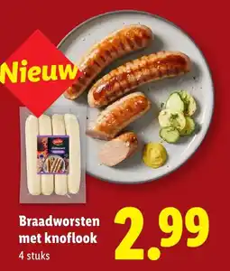 Lidl Braadworsten met knoflook aanbieding