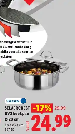 Lidl Silvercrest RVS kookpan aanbieding