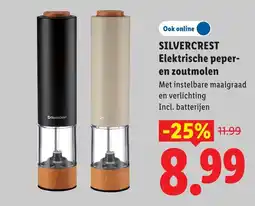 Lidl Silvercrest Elektrische peper- en zoutmolen aanbieding