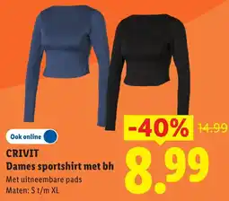 Lidl Crivit Dames sportshirt met bh aanbieding