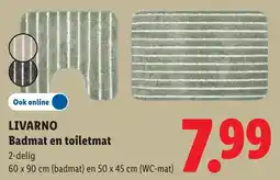 Lidl Livarno Badmat en toiletmat aanbieding