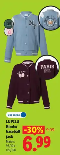 Lidl Lupilu Kinder baseball jack aanbieding