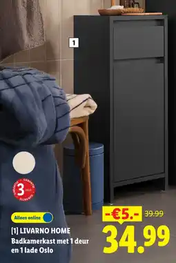 Lidl LIVARNO HOME Badkamerkast met 1 deur en 1 lade Oslo aanbieding