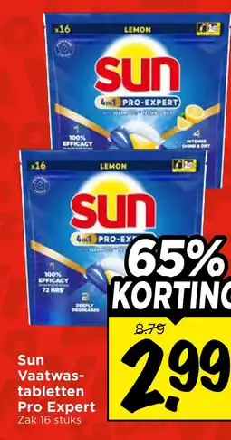 Vomar Voordeelmarkt Sun Vaatwas- tabletten Pro Expert aanbieding