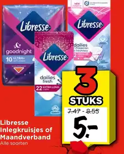 Vomar Voordeelmarkt Libresse Inlegkruisjes of Maandverband aanbieding