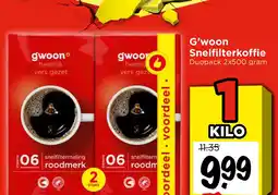 Vomar Voordeelmarkt G'woon Snelfilterkoffie aanbieding
