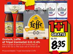 Vomar Voordeelmarkt Grolsch, Leffe of Tripel Karmeliet 0.0-0.4% aanbieding