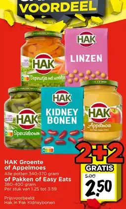 Vomar Voordeelmarkt HAK Groente of Appelmoes of Pakken of Easy Eats aanbieding