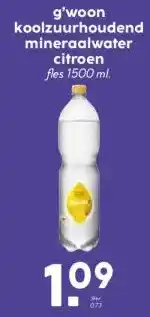 Coop g'woon koolzuurhoudend mineraalwater citroen aanbieding