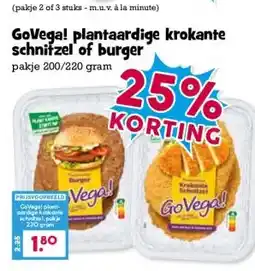 Boon`s Markt GoVega! plantaardige krokante schnitzel of burger aanbieding