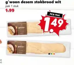 Coop g'woon desem stokbrood wit aanbieding