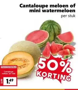 Coop Cantaloupe meloen of mini watermeloen aanbieding